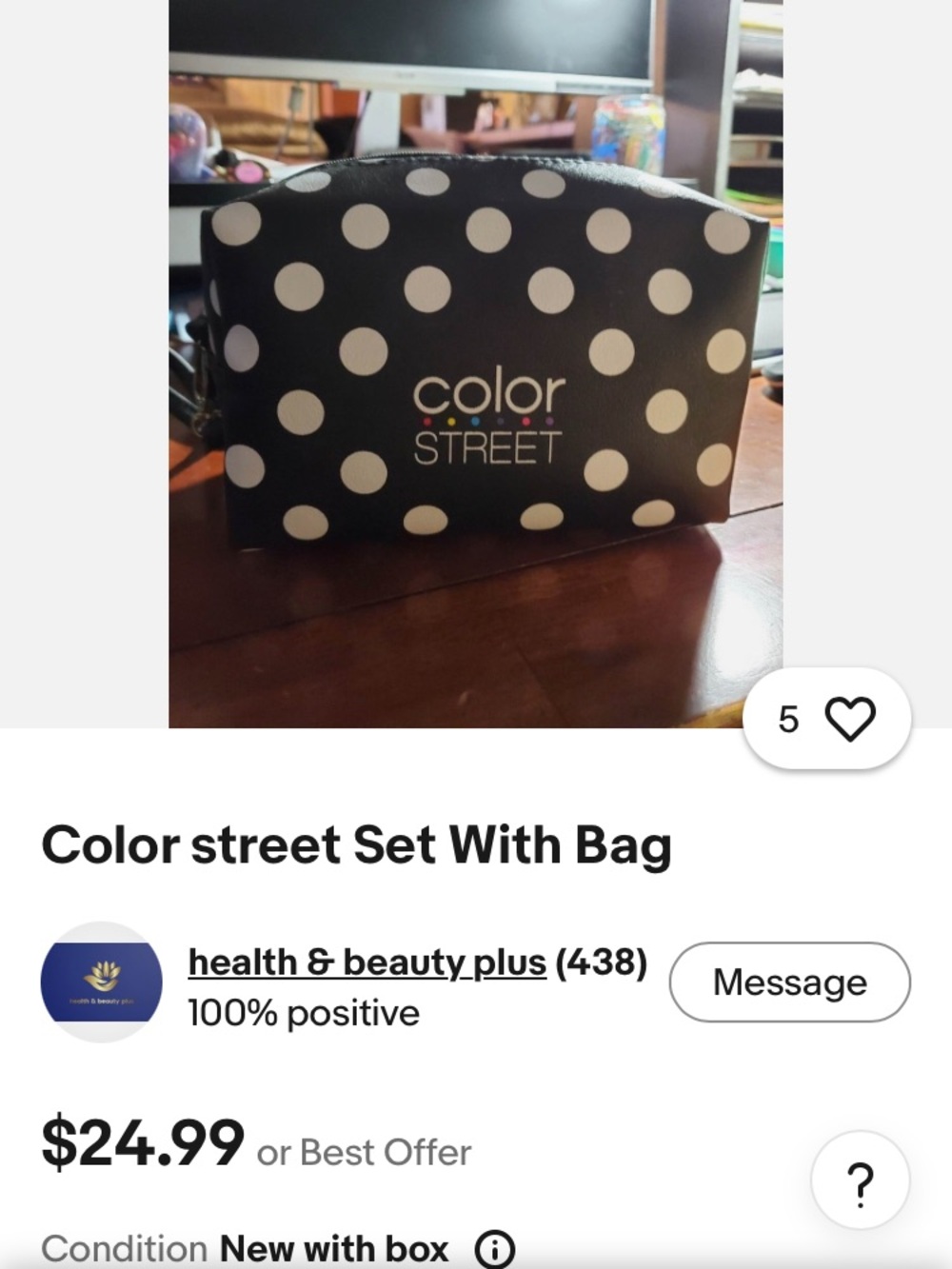 PICK ANY 3 ITEMS FOR $10 - New Color Street Polka Dot Cosmetic Bag